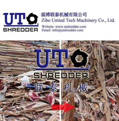China hot sale Waste furniture shredder/ double shaft shredder, wood chipper, waste wood crusher, high efficiency, low noise for sale