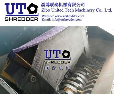 China automatic furniture shredder/ waste bed board shredder, double shaft shredder, wood crusher, solid waste recycling for sale