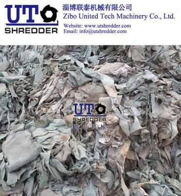 China double shaft shredder - scrap leather shredder/ leather cutter/  leather shear/ waste leather crusher with PLC automatic for sale