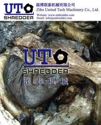 China high capacity oil sludge bags crushing machine, oil sludge woven bags shredder, double shaft shredder, high efficiency, for sale