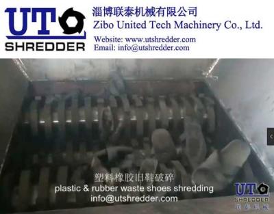 China rubber shredder from United Tech Machinery, shred machine, crushing waste plastic shoes, plastic crushing machine grind for sale
