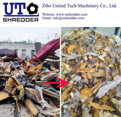 China Bulky Waste Furniture Crushing & Sorting processing system; Solid Waste Shredder; 2 shaft shred,Municipal Waste Shredder for sale