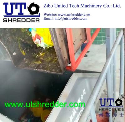 China OEM hospital waste shredder/ Medical glass shred machine, Medical Waste Shredder/ double shaft shredder with PLC control for sale