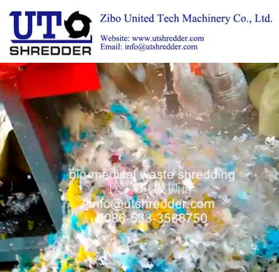 China high quality auto waste medical shredder/waste medical rubbish shredder machine/ single shaft shredder/ 1 rotor shredder for sale