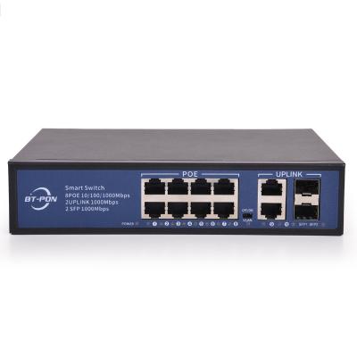 China 8 Port 2 Port 100mbs Network IP Camera Poe Switch for sale