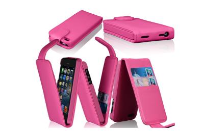 China Cajas adicionales del cuero del iPhone de Apple del tirón del libro delgado para el iphone mini, cuero de la piel de cabra en venta