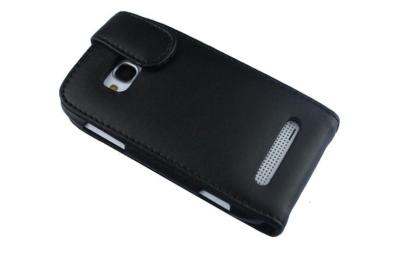 China Eco-Friendly Genuine Nokia Leather Phone Case , Flip Type Nokia Lumia 710 Cover Cases for sale