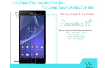 China Película de pantalla ultra dual de cristal del T2 SIM D5322 XM50h de Xperia del guardia de la pantalla de Sony en venta