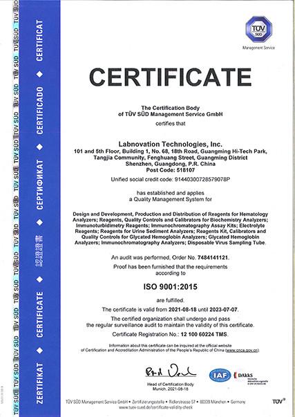 ISO9001 - Labnovation Technologies, Inc.