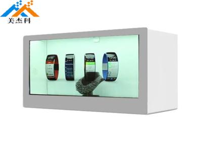 China Index Transparent LCD Display Box Video Showcase 350cd/m2 Brightness AC 100-240V for sale