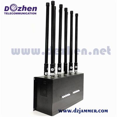 China Each Band 5W Adjustable 3G 4G 5g High Power Cell Phone Jammer Powerful Antennas Signal Blocker for sale