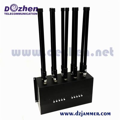China 10 Bands Adjustable All GSM CDMA 3G 4G 5g Mobile Phone UHF VHF WiFi GPS Lojack Signal Jammer up to 60m for sale