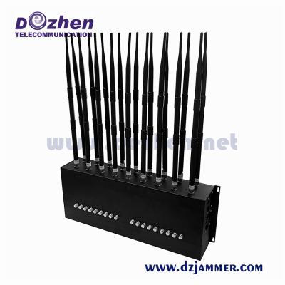 China 18 Bands 5G Jammer GPS GSM 3G 4G 5G All Cell phone Signal Jammer With Built In Battery for sale