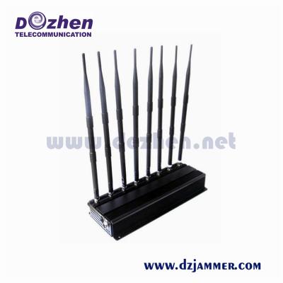 China 8 Bands Adjustable All Cell Phone Signal Jammer 3G 4G Phone Blocker WiFi GPS Jammer phone signal scrambler for sale