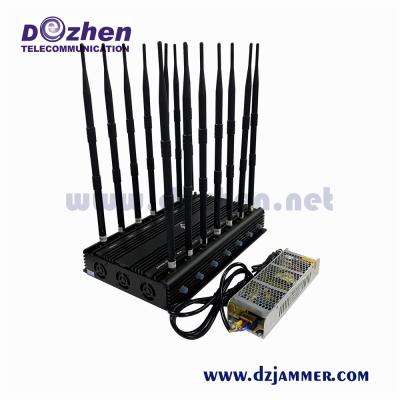 China Adjustable CDMA 5G Wireless Signal Jammer 36 Watt Cell Phone WiFi Jamming Device signal for sale