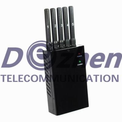 Chine 5 chaîne bloquante portative du rayon 5-15M du brouilleur 2G 3G GPS WiFi de téléphone portable d'antenne à vendre
