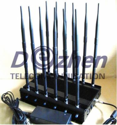Chine 12 téléphones de DCS Rebolabile 3G 4G WIFI GPS de GSM de brouilleur de bande et extérieurs satellites de voiture 315-433-868 mégahertz à vendre