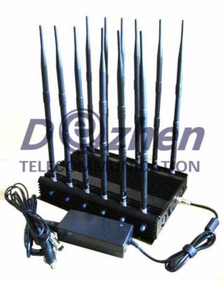 China 12-band Jammer GSM DCS Rebolabile 3G 4G WIFI GPS and RF Bugs from 130 to 500 Mhz for sale