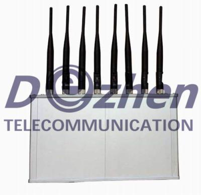 China High Power Mobile Phone Blocking Device 8 Antennas 16W 3G 4G With Cooling Fan for sale