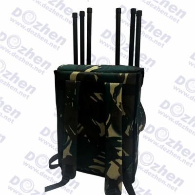 China Portable 80W 6 Bands Manpack Wireless signal jamming device for sale