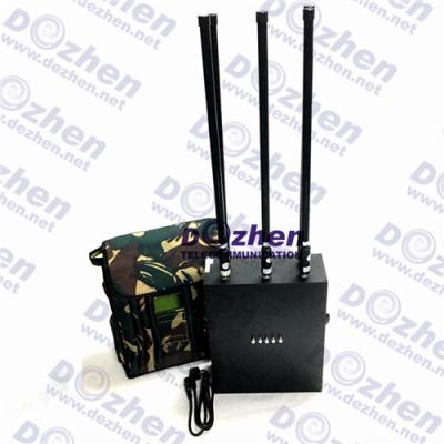 China GPS WIFI Cell Phone Signal Backpack Jammer 200 Meters 8 Bands Military High Power for sale