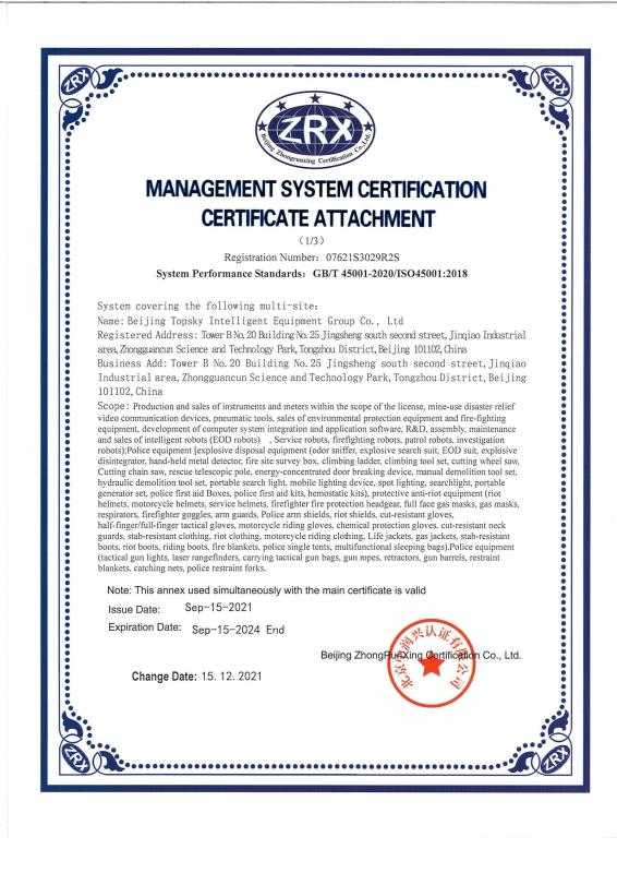 ISO45001 - Beijing  Topsky  Century Holding Co.,Ltd