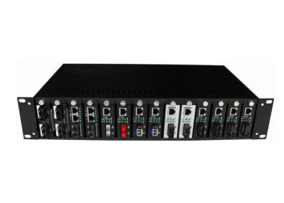 China SM To MM 2U Fiber Optic Media Converter With ST / SC / FC Connector , Rack Chassis for sale