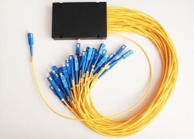 China Single Mode Fiber Optic Coupler 1x32 PLC Optical Splitter with 3mm G657A Fiber Cable for sale
