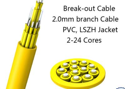 China 24 Fiber Multimode Fan-Out Indoor Breakout Fiber Optic Cable With High Strength for sale