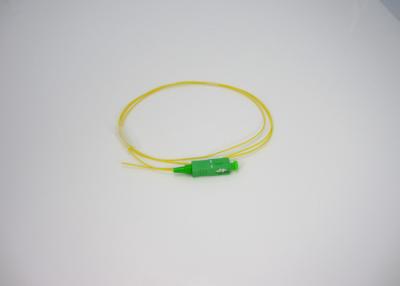 China Yellow Fiber Optic Pigtails SC / APC 9 / 125 TIGHT BUFFERED G652D OS2 0.9MM for sale