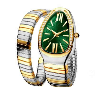 China Serpentine Female Chain Wrist Watches , ODM Quartz Movt Genuine Diamond Watch for sale
