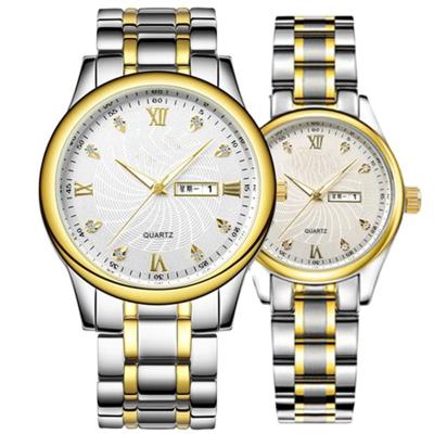 China 5ATM Waterproof Couple Quartz Watch , Sandproof Diamond Couple Watches for sale