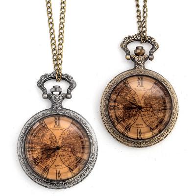 China Retro Vintage Pocket Watch Clock Quartz Movt With 0.8m Chain for sale