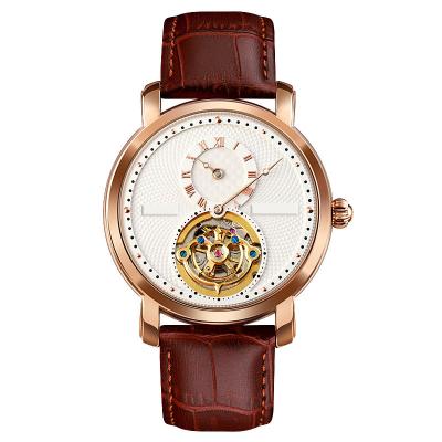 中国 防水回転式自動骨組腕時計、半分の針のTourbillonの機械腕時計 販売のため