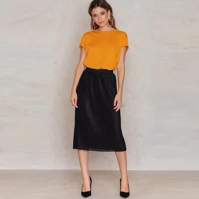 China Women Clothing 2017 Midi Pleated Sparkle Skirt for sale