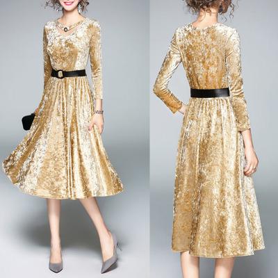 China A-line Long Sleeve elegant office dresses for lady for sale