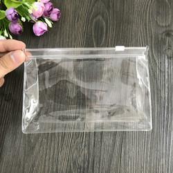 China A5 Rectangle Clear Plastic Pencil Case With Zipper Portable Bag For School Office Stationery for sale