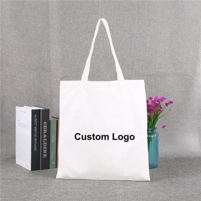 China Cotton Canvas Reusable Shopping Bag Totes Plain White Blank for sale