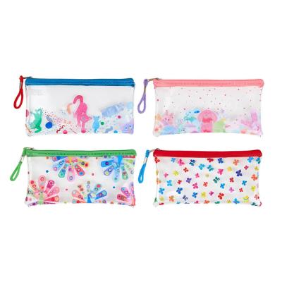 China Frosted Mini PVC Pencil Pouch Custom Colored PP Plastic Pencil Pouch With Zipper for sale