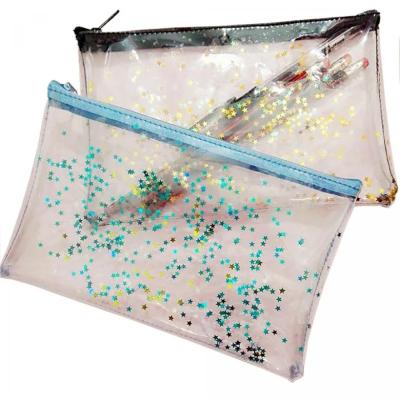 China Gift Cosmetic PVC Pencil Pouch Pvc Clear Pouch Student Stationery Kids School for sale