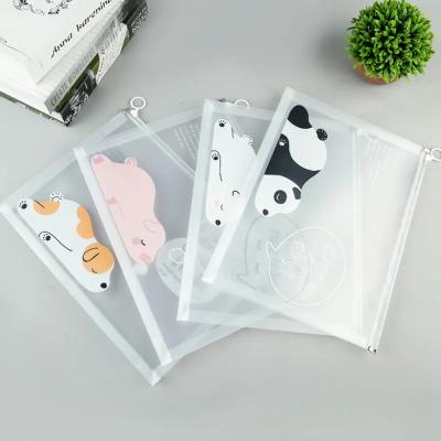 China Document PVC Pencil Pouch A5 Packaging Waterproof Plastic Zipper Vinyl Stationery Bag for sale