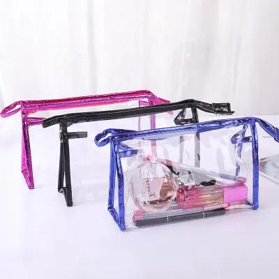 China 10x10 9x7 Portable Cosmetic Bag Clear Makeup Case PVC PVC EVA Wash Toiletry for sale