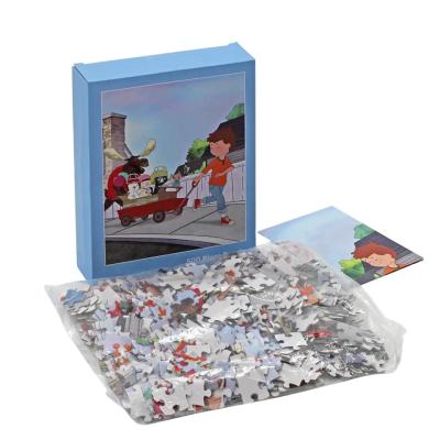 China Mini A4 Paper Jigsaw Puzzle Box For Adult Cartoon Kid Educational Toy 100 500 1000 Pieces for sale