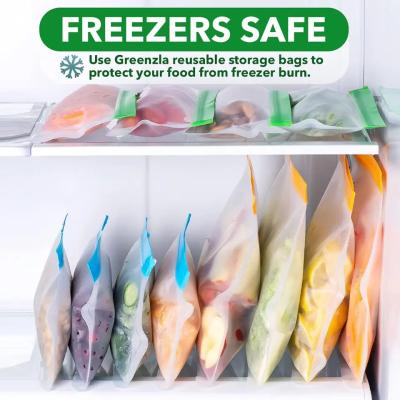 China Sandwich Snacks Peva Zipper Bags Safe 2 Gallon Reusable Freezer Bags Silicone Washable for sale