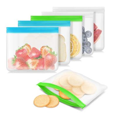 China Frosted PEVA Bag Biodegradable Zip Silicone Reusable Plastic Freezer Bags for sale