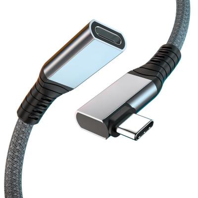 中国 90 Degree USB 4 Cable 0.3m 0.6m Type C Male To Female Silver Clad Copper 販売のため