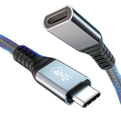 中国 5.5mm 40Gbps USB 4 Extension Cable 100W Type C Male To Female 販売のため
