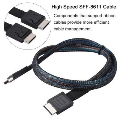 China SFF-8611 PCIe Gen3 0.5M 4i Oculink Cable For Computer Server for sale
