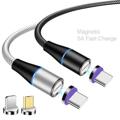 China UL 2.4A Magnetic Phone Charger Cable 2meters 3 In One Usb Charging Cable for sale
