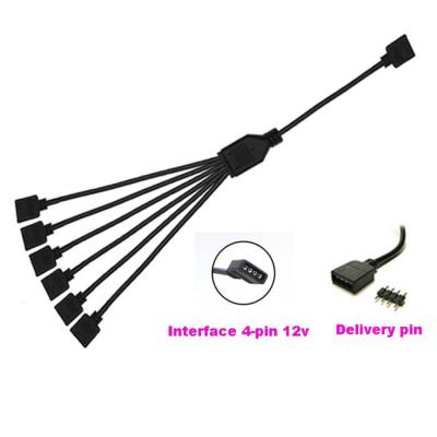 China Motherboard RGB Interface Hub Extension Cable 4pin 12V ARGB Fan Cable for sale